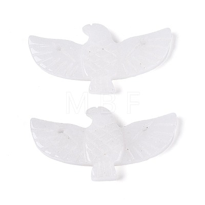 Eagle Shape Natural White Jade Gemstone Pendants G-P563-05E-1