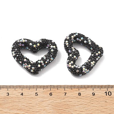 Heart Shape Polymer Clay Rhinestone Beads CLAY-NH0001-09B-04-1