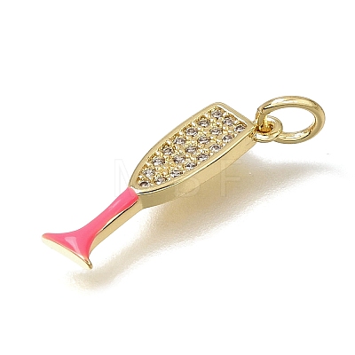 Brass Micro Pave Clear Cubic Zirconia Pendants CU-CBAEEA8-15C-G-1