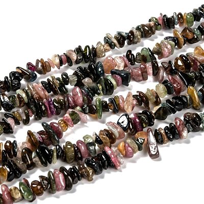 Natural Tourmaline Chips Beads Strands X-F082-1