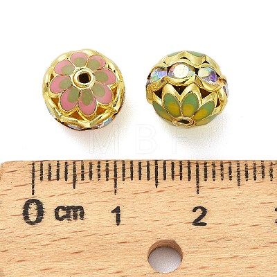Brass Enamel Beads KK-Q080-01B-1