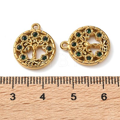 304 Stainless Steel Rhinestone Pendants RB-L002-04G-1
