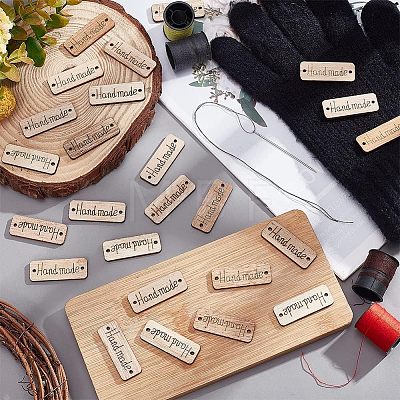 150Pcs Unfinished Wood Connector Charms FIND-HY0001-19-1