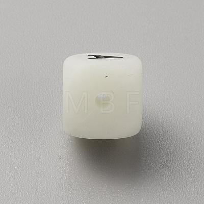 Luminous Cube with Letter Food Grade Eco-Friendly Silicone Beads SIL-TAC0002-21A-1