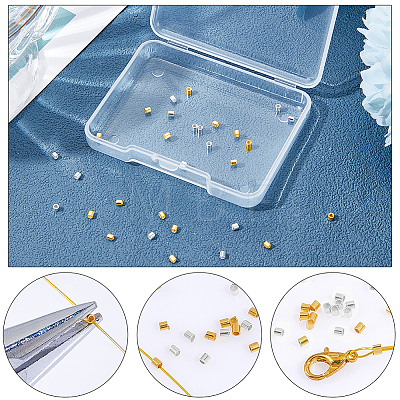 50Pcs 2 Colors 925 Sterling Silver Crimp Beads STER-BBC0009-67-1