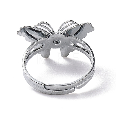 100Pcs Butterfly Adjustable Mood Ring RJEW-B029-06-1