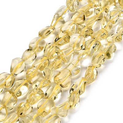 Natural Lemon Quartz Beads Strands G-P568-C01-01-1