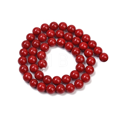 Shell Pearl Beads Strands X-BSHE-K015-8mm-01-1