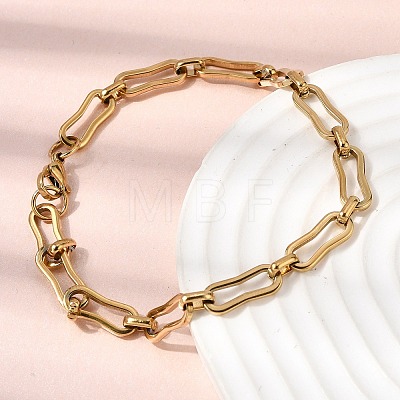 304 Stainless Steel Link Chain Bracelet & Necklace Jewelry Sets SJEW-L199-14G-1