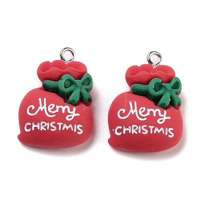 Christmas Theme Opaque Resin Pendants RESI-N039-96-1