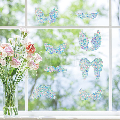 16Pcs Waterproof PVC Colored Laser Stained Window Film Static Stickers DIY-WH0314-095-1
