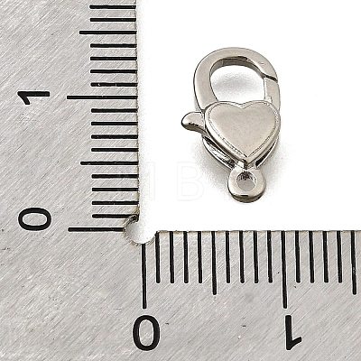 Heart Brass Lobster Claw Clasps KK-V007-20P-1
