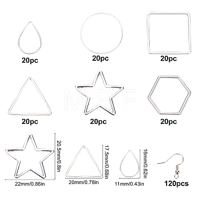 DIY Geometry Brass Dangle Earring Making Kits DIY-SC0012-79-1