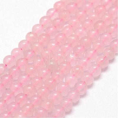 Natural Rose Quartz Beads Strands G-N0195-04-3mm-1