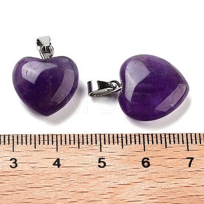 Natural Amethyst Charms HEAR-PW0001-057-37-1