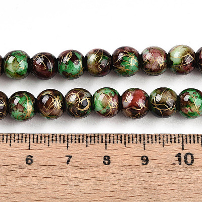 Baking Paint Glass Beads X1-DGLA-N003-8mm-B07-1