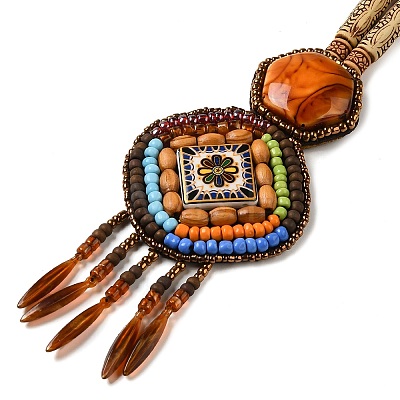 Colorful Woven Shells Pendant Necklaces for Women KH6555-3-1