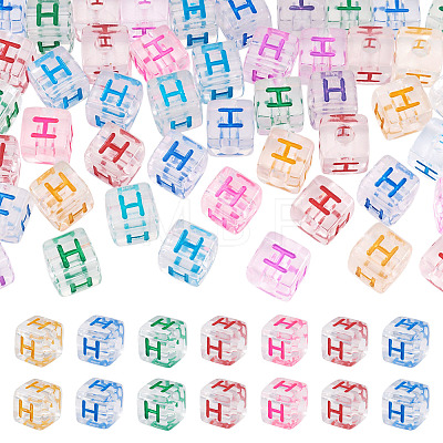 50Pcs Acrylic European Beads MACR-TADJ0001-13H-1
