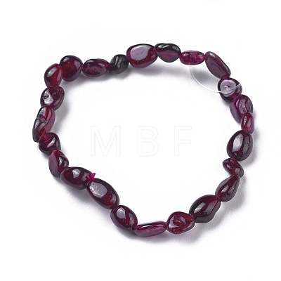 Natural Garnet Bead Stretch Bracelets BJEW-K213-45-1