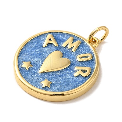 Brass Enamel Pendants X-KK-U027-17G-03-1