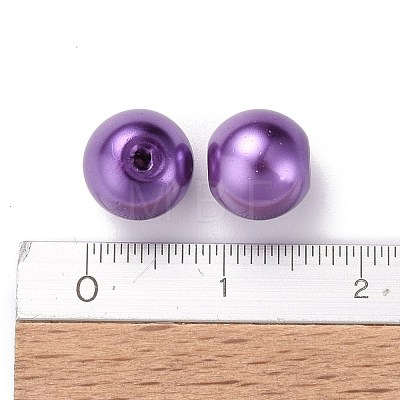 Lavender Garden Mixed Crackle Glass & Glass Pearl Bead Sets HY-X0009-8mm-01-1