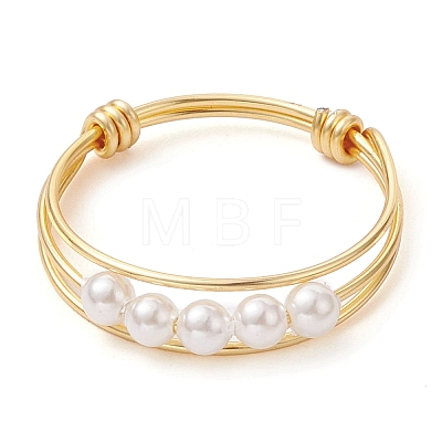 Round Shell Pearl Rings RJEW-TA00117-1