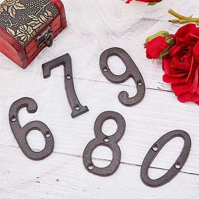 Iron Home Address Number AJEW-WH0126-24F-1