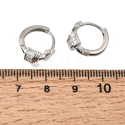 Cross Brass Micro Pave Cubic Zirconia Hoop Earrings KK-CBAEEA8-37P-1
