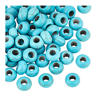 100Pcs Dyed Synthetic Turquoise European Beads SPDL-PH0001-03-1