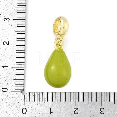 Brass Enamel Fruit European Dangle Charms KK-Z090-08G-09-1