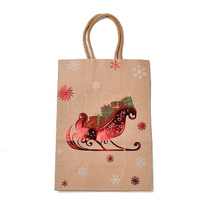 Christmas Theme Hot Stamping Rectangle Paper Bags CARB-F011-02D-1