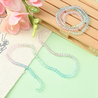 2 Strand Transparent Glass Beads Strands GLAA-YW0001-54-1