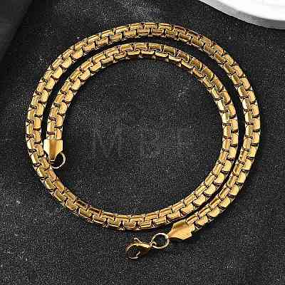201 Stainless Steel Box Chain Necklaces for Men STAS-V011-01B-G-1-1