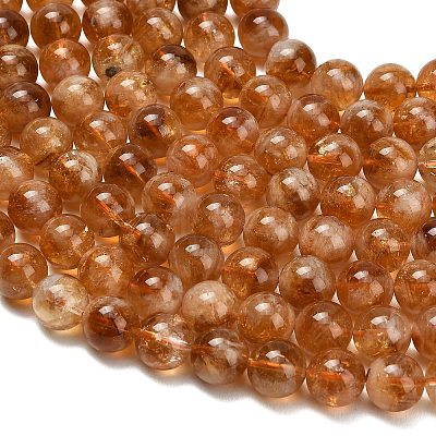 Hearted Natural Citrine Beads Strands G-L663-A02-10mm-1