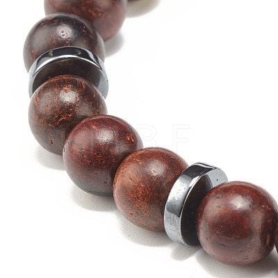 Buddhism Prayer Beads Stretch Bracelet BJEW-JB07124-1