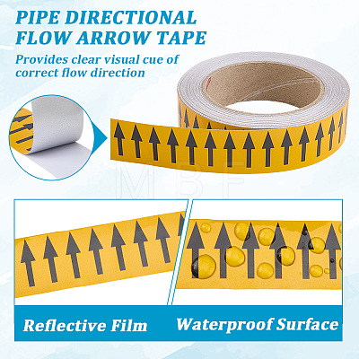 PVC Directional Arrow Tape for Pipe AJEW-WH20020-641A-1
