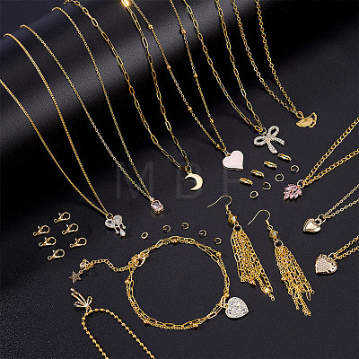 DIY Brass & Stainless Steel Chain Bracelets/ Necklaces Making Kits DIY-GA0008-16-1