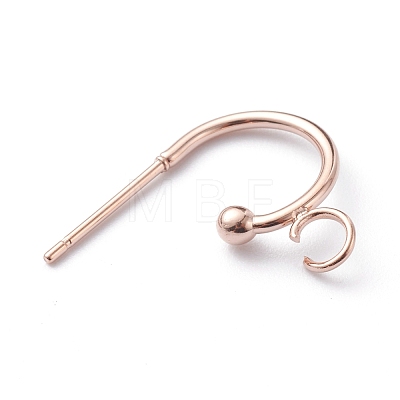 304 Stainless Steel Half Hoop Earrings STAS-Z028-B02-RG-1