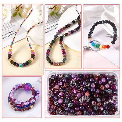 2 Bag Glass Round Beads Set JX547O-1