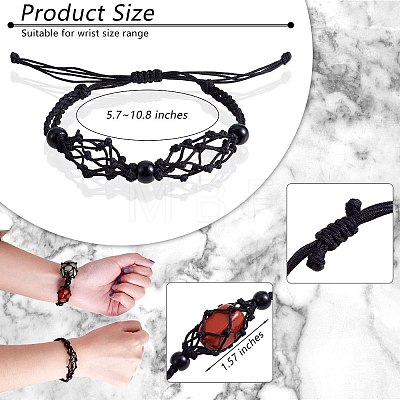 Adjustable Braided Nylon Cord Macrame Pouch Bracelet Making AJEW-SW00013-21-1