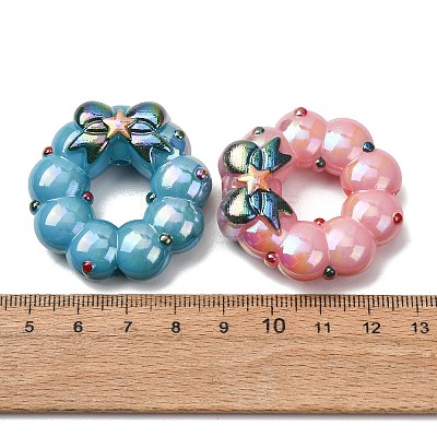 Christmas UV Plating Opaque Acrylic Beads AC-CBAC5B6-01-1