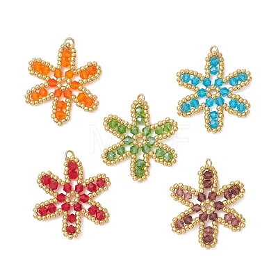 Glass Seed Beaded Pendants PALLOY-MZ01270-1