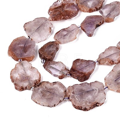 Natural Purple Phantom Quartz/Purple Lodolite Quartz Slice Beads Strands G-N362-11A-01-1