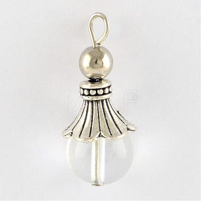Natural Quartz Crystal Pendants G-Q459-02S-1