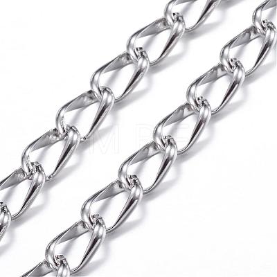 304 Stainless Steel Curb Chain Bracelets BJEW-P064-28-1