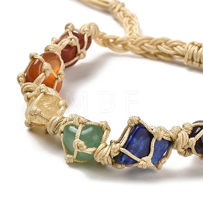 Chakra Natural Gemstone Braided Bead Bracelets BJEW-G682-01-1