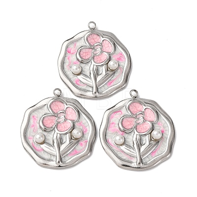 304 Stainless Steel Enamel Pendants STAS-P406-26C-P-1