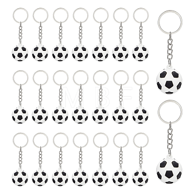 30Pcs Sports Theme Silicone Keychains KEYC-GA0001-59-1