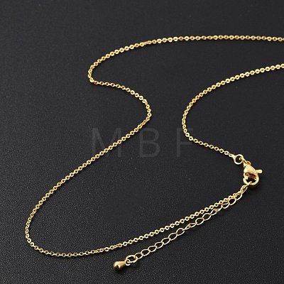 Brass Rolo Chains Necklaces for Women NJEW-D302-43G-1