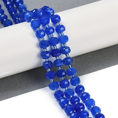 Natural Blue Agate(Dyed & Heated) Beads Strands G-H057-A14-02-1